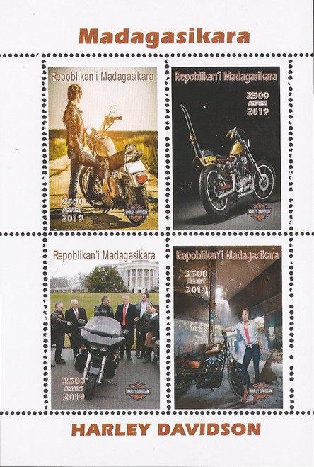 Madagascar - 2019 Motorcycles - 4 Stamp Sheet - 13D-236
