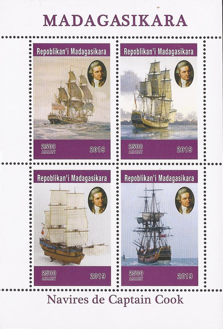 Madagascar - 2019 Captain Cook - 4 Stamp Sheet - 13D-237