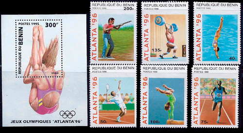 Benin 1996 Atlanta Summer Olympics  6 Stamp Sheet + S/S  2B-266