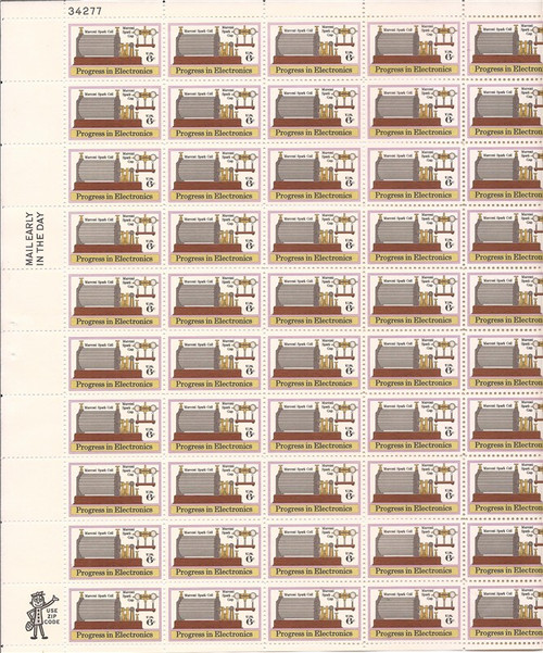 US Stamp - 1973 6c Electronic Progress - 50 Stamp Sheet - Scott #1500