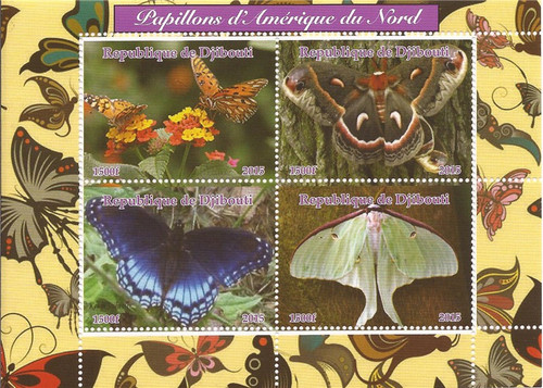 Withdrew 02-25-19-Madagascar - 2015 N. American Butterflies-4 Stamp  Sheet-13D-167