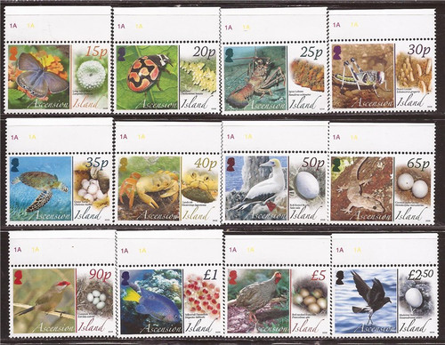Ascension - 2008 Oviparous Creatures - 12 Stamp Set - 1K-019 #924-35