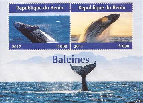 Benin - 2017 Whales - 2 Stamp Souvenir Sheet - 2B-316