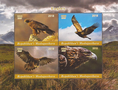 Madagascar - 2018 Eagles - 4 Stamp Sheet - 13D-176