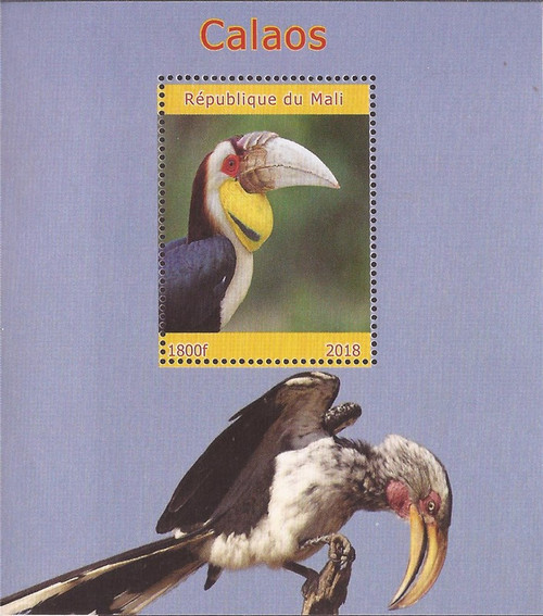 Mali - 2018 Hornbills - Stamp Souvenir Sheet - 13H-466