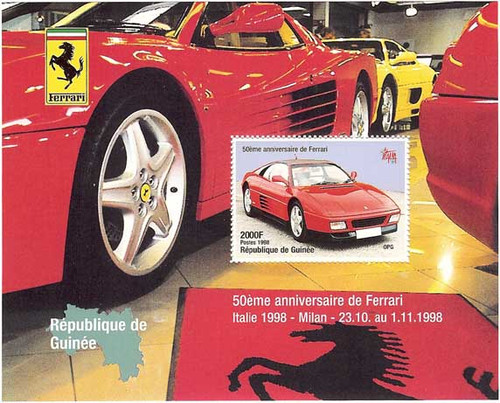 Guinea - 1998 Ferrari 50th Anniversary  Stamp Sheet 7B-622