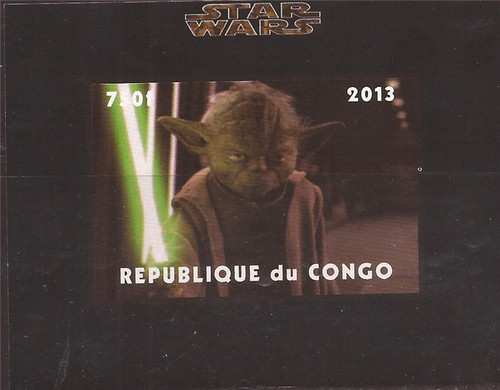 Congo - Star Wars Yoda - Imperf Stamp Souvenir Sheet - 3A-477