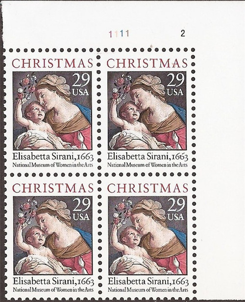 US Stamp - 1994 29c Christmas Madonna & Child - 4 Stamp Pl Blk #2871 