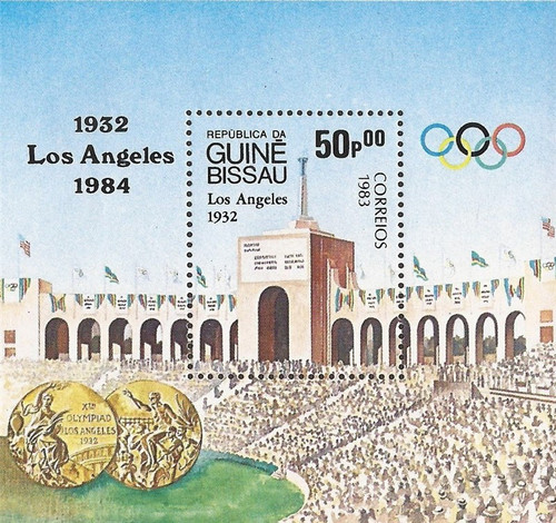 Guinea-Bissau - 1983 Los Angeles Olympic Stadium - Souvenir Sheet #496