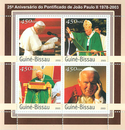 Guinea-Bissau - Pope John Paul Sheet of 4 GB3106