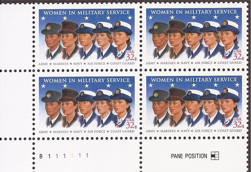 US Stamp - 1997 Women in Military - 4 Stamp Plate Block - Scott #3174 