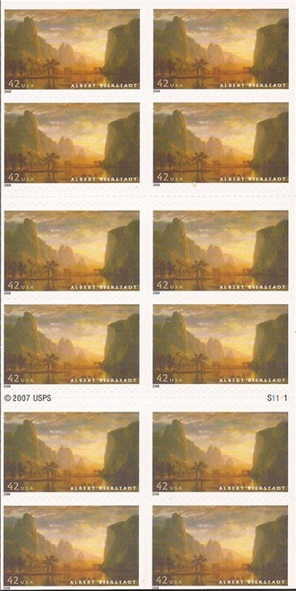 US Stamp 2008 Artist Albert Bierstadt Booklet Pane of 20 Stamps #4346a