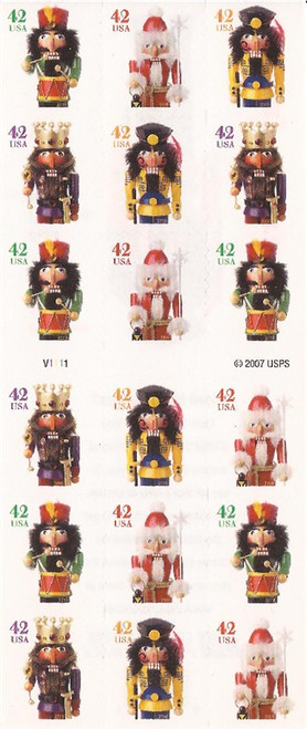 USA 2008 Christmas Nutcrackers Booklet of 18 Stamps Scott #4371b
