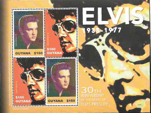 Guyana - Elvis Presley Sheet of 4 Stamps GUY0704