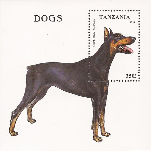 Tanzania - 1993 Doberman Pinscher Dog - Souvenir Sheet #1151 