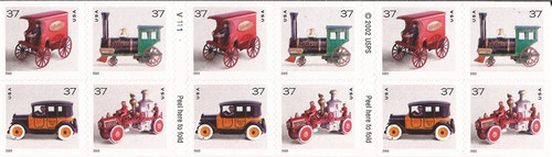 US Stamp 2003 37c Christmas Antique Toys 20 Stamp Booklet Scott #3645h