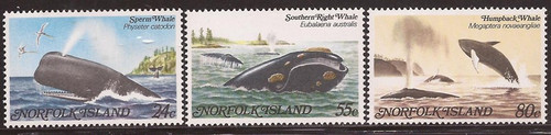 Norfolk Islands - 1982 Whales - 3 Stamp Set - Scott #290-2