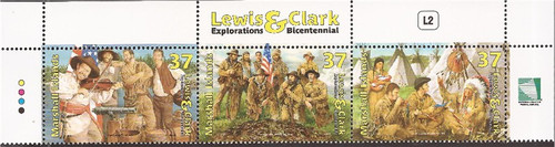 Marshall Islands - 2004 Lewis and Clark - 3 Stamp Strip - Scott #840