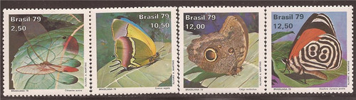 Brazil - 1979 Butterflies - 4 Stamp Set - Scott #1620-3