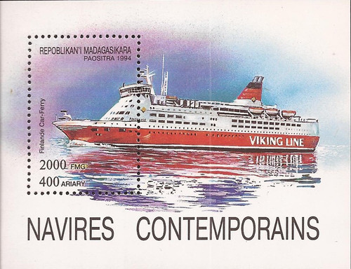 Malagasy - 1994 Ships - Finnish Car Ferry - Stamp Souvenir Sheet #1255