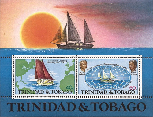 Trinidad & Tobago 1974 Hummingbird II Transatlantic 2 Stamp S/S #246a