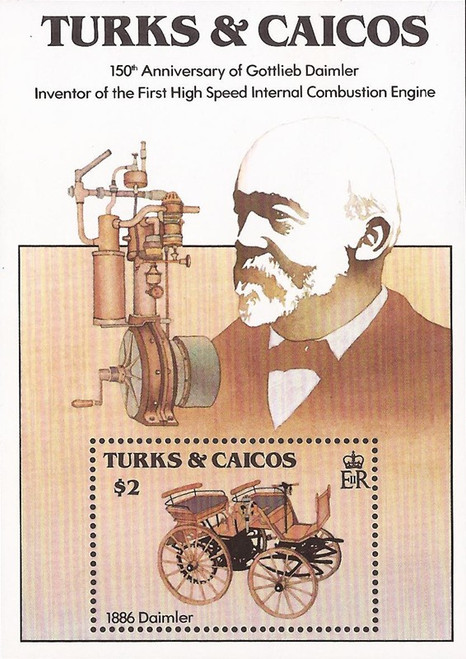 Turks & Caicos - 1984 Gottlieb Daimler & Motor Carriage - S/S #613