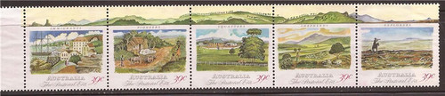 Australia - 1989 Colonial Australia - Pastoral Era - 5 Stamp Strip #1141