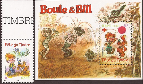 France - 2002 Boule and Bill by Jean Roba - 2 Stamp Set #2878-9