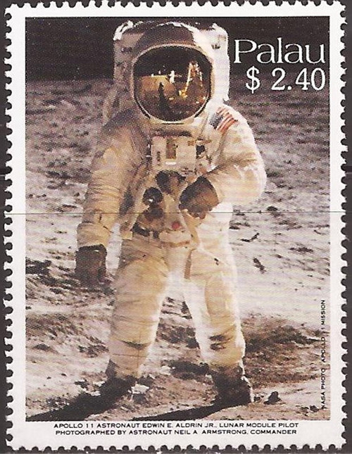 Palau - 1989 Astronaut Buzz Aldrin on the Moon - Stamp - Scott #219