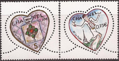 France - 2004 Karl Lagerfeld Hearts - 2 Stamp Set - Scott #2997-8
