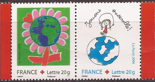 France - 2006 Children’s Art - Stamp Pair - Scott #B711-2