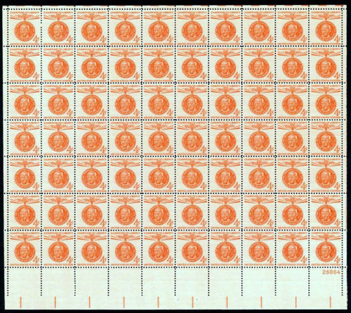 US Stamp - 1960 4c Mahatma Gandhi - 70 Stamp Sheet - Scott #1174