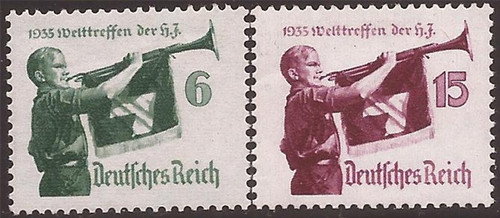 Germany - 1935 Youth Meeting - 2 Stamp Set MH - Scott #B463-4