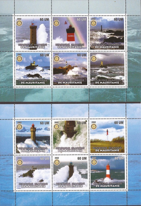 Mauritania - 2002 Lighthouses - Set of 2 6 Stamp Sheets 13C-004