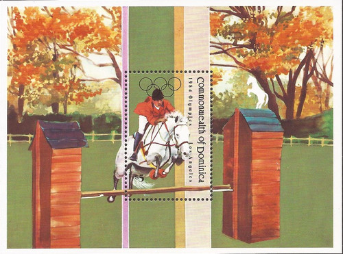 Dominica - 1984 Olympics - Equestrian - Stamp Souvenir Sheet #826