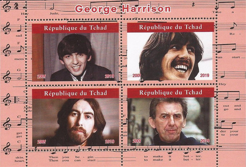 Chad - 2019 The Beatles Singer Guitarist Paul McCartney - 4 Stamp Sheet - 3B-751