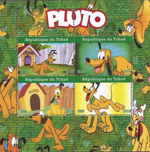 Chad - 2019 Disney Animated Character Pluto the Dog - 4 Stamp Sheet - 3B-767