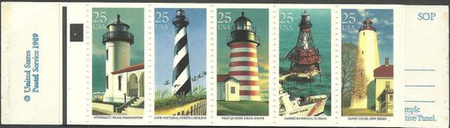 US Stamp 1990 Historic American Lighthouses Booklet of 4 5 Stamp Strips #BK171