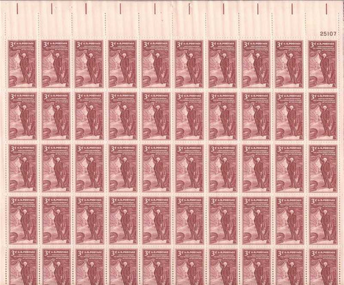 US Stamp - 1955 Pennsylvania Academy of the Arts 50 Stamp Sheet #1064