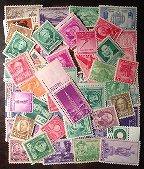 US Stamp Collection - 25 Very Old Mint Stamps from 1930s and 1940s