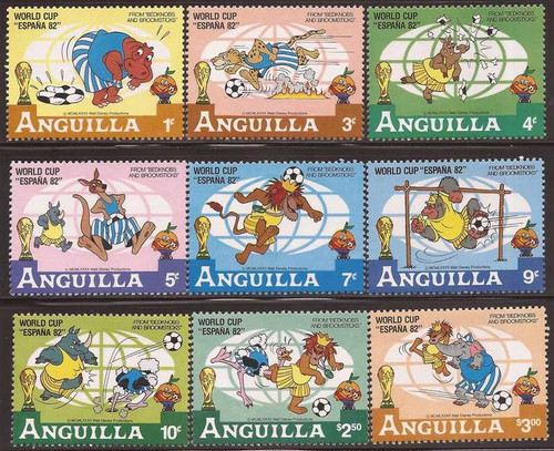Anguilla - 1982 Disney Bedknobs & Broomsticks and Soccer - 9 Stamp Set #492-500
