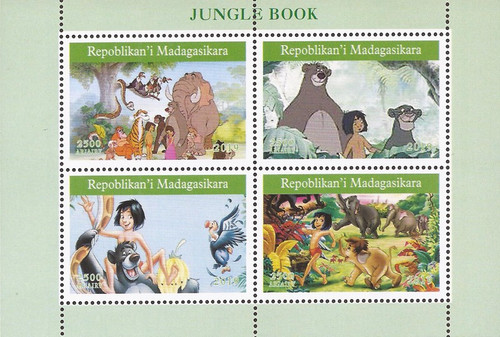 Madagascar - 2019 Disney The Jungle Book - 4 Stamp Sheet - 13D-121