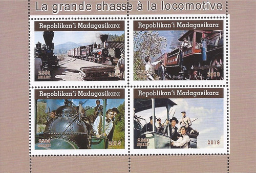 Madagascar - 2019 Disney The Great Locomotive Chase - 4 Stamp Sheet - 13D-117