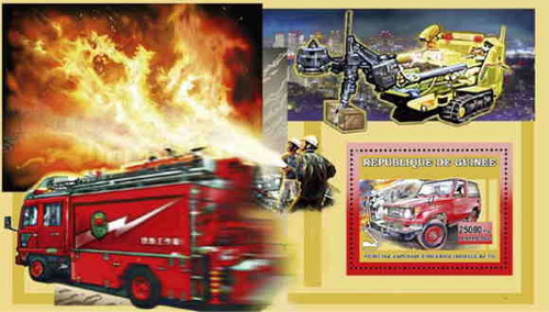 Guinea - Emergency Fire Vehicle Mint Sheet 7B-099