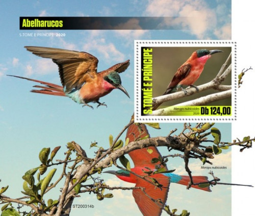 St Thomas - 2020 Southern Carmine Bee-eater - Stamp Souvenir Sheet - ST200314b