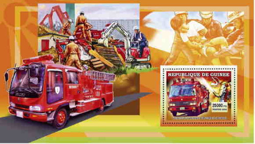 Guinea - Emergency Fire Vehicle Mint Sheet 7B-102