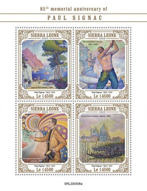 Sierra Leone - 2020 Neo-Impressionist Paul Signac - 4 Stamp Sheet - SRL200506a