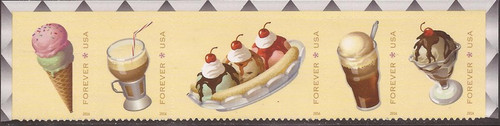US Stamp - 2016 Soda Fountain Favorites - Strip of 5 Forever Stamps #5093-7
