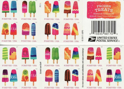 US Stamp - 2018 Frozen Treats - Booklet of 20 Forever Stamps - Scott #5285-94