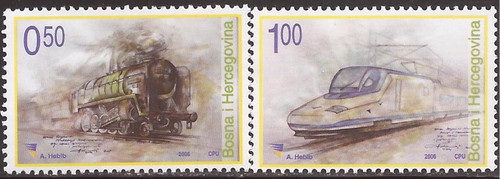 Bosnia & Herzegovina - 2006 Locomotives - 2 Stamp Set - Scott #567-8